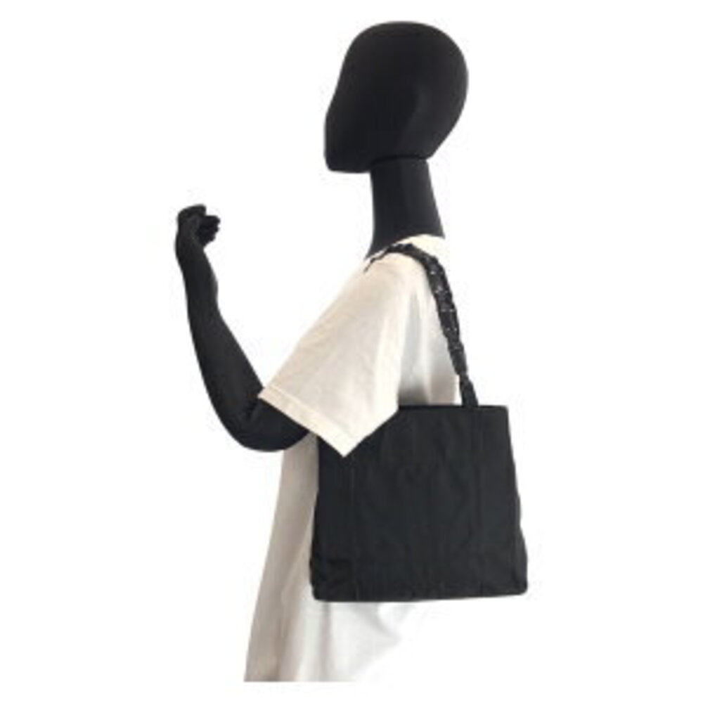 Prada triangular bag tote black Tessuto nylon shoulder logo plate - Picture 6 of 10